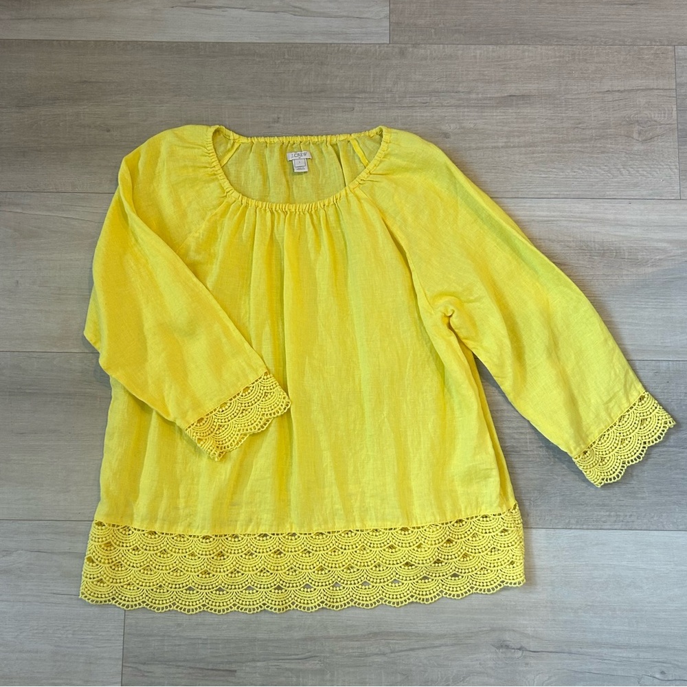 J. Crew Yellow Linen Shirt